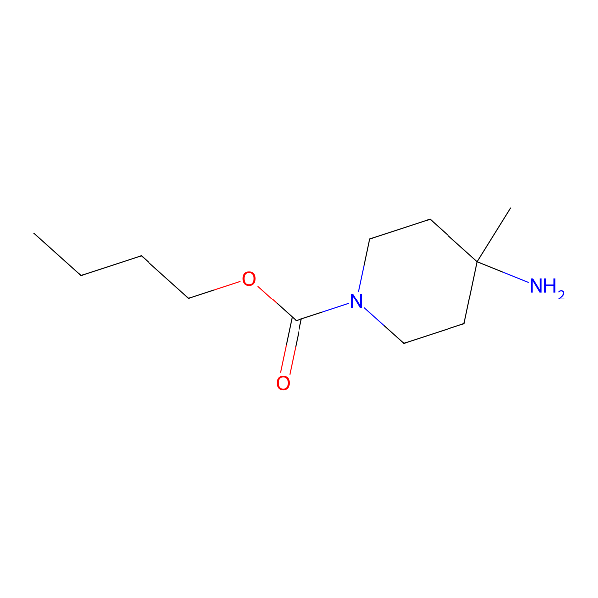 Butyl 4-amino-4-methylpiperidine-1-carboxylate molecular structure, CAS 1060803-31-7