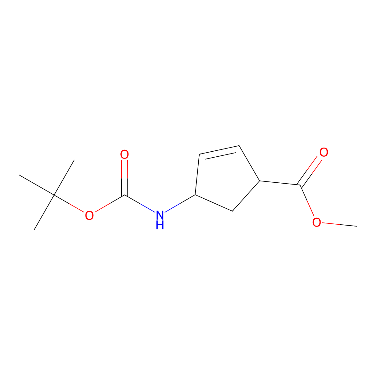 Methyl 4-((tert-butoxycarbonyl)amino)cyclopent-2-enecarboxylate molecular structure, CAS 1060803-66-8