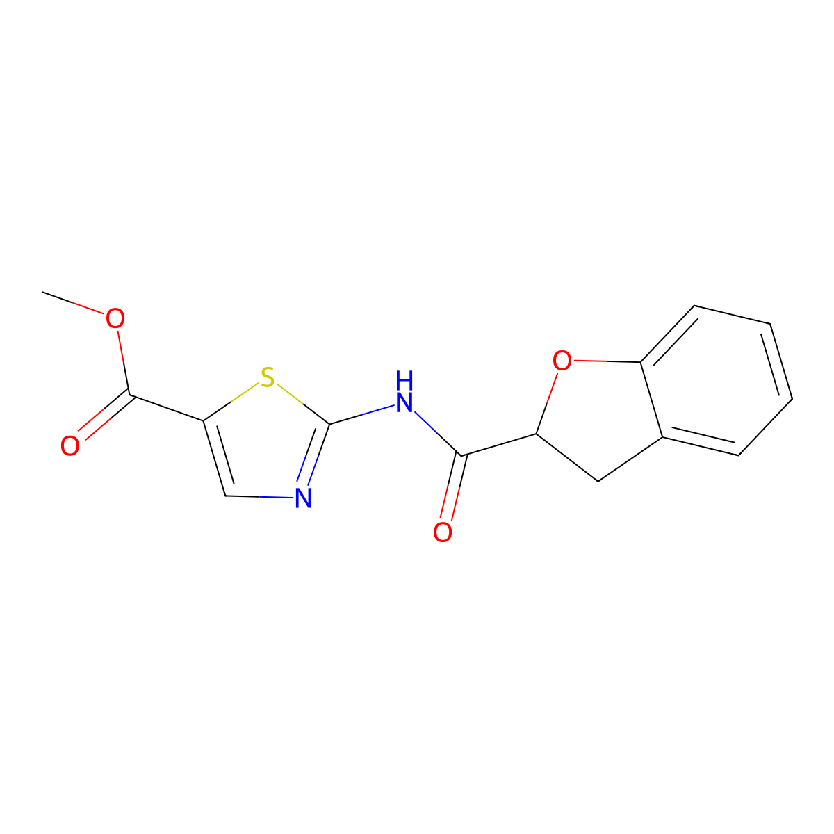 Methyl 2-[[(2,3-dihydro-2-benzofuranyl)carbonyl]amino]-5-thiazolecarboxylate molecular structure, CAS 1060803-73-7