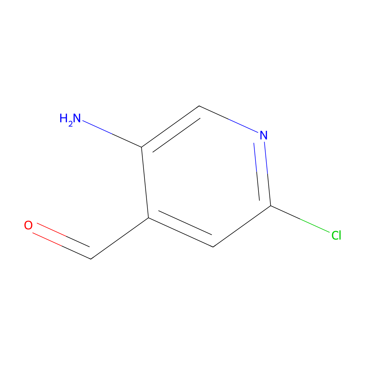 5-Amino-2-chloropyridine-4-carbaldehyde molecular structure, CAS 1060804-23-0