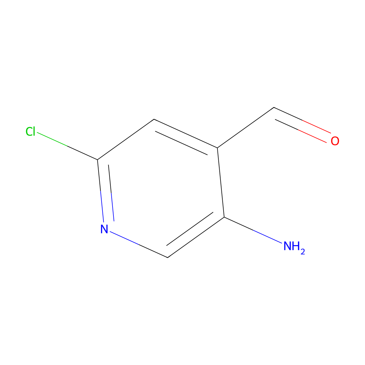 5-Amino-2-chloropyridine-4-carbaldehyde molecular structure, CAS 1060804-23-0