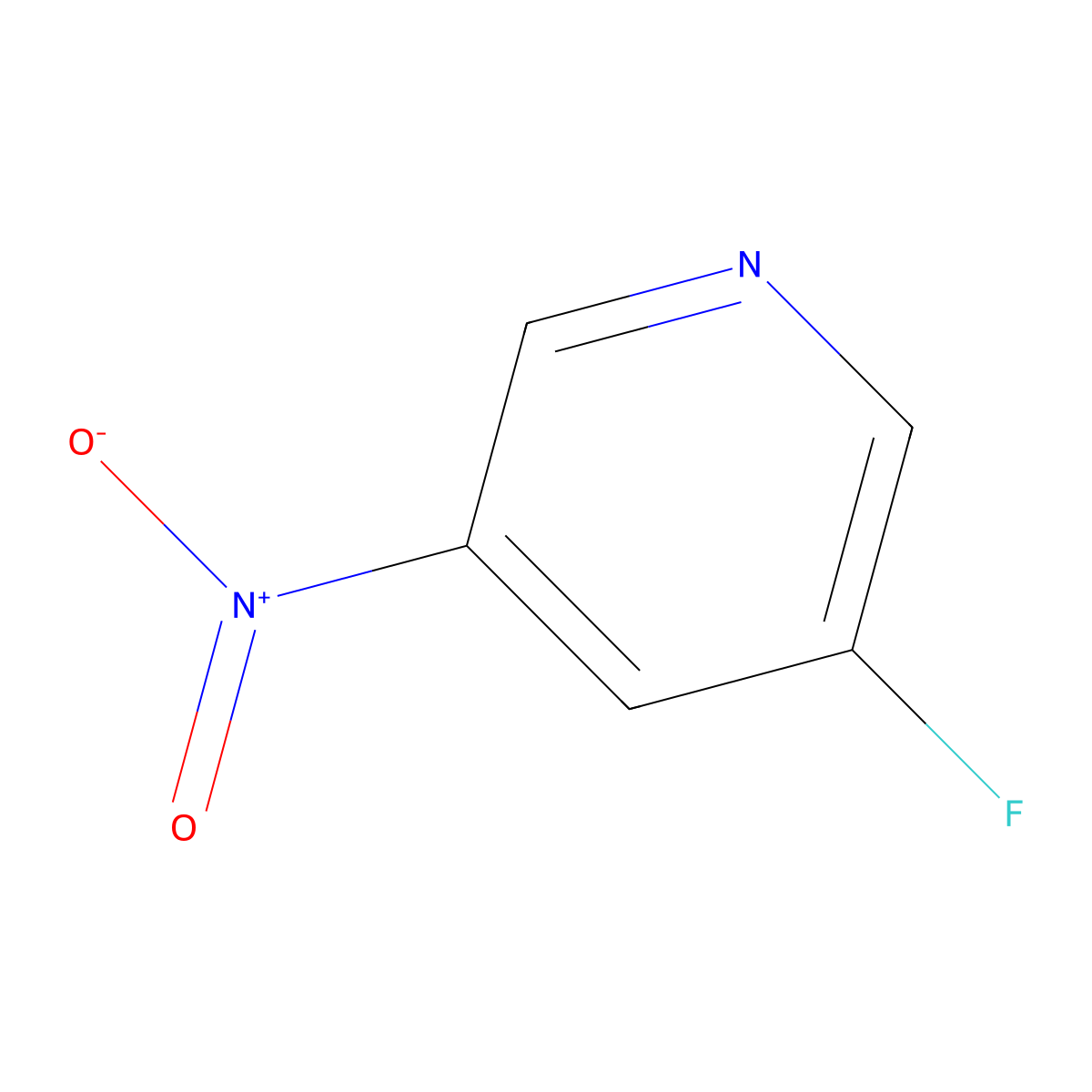 3-Fluoro-5-nitropyridine molecular structure, CAS 1060804-39-8
