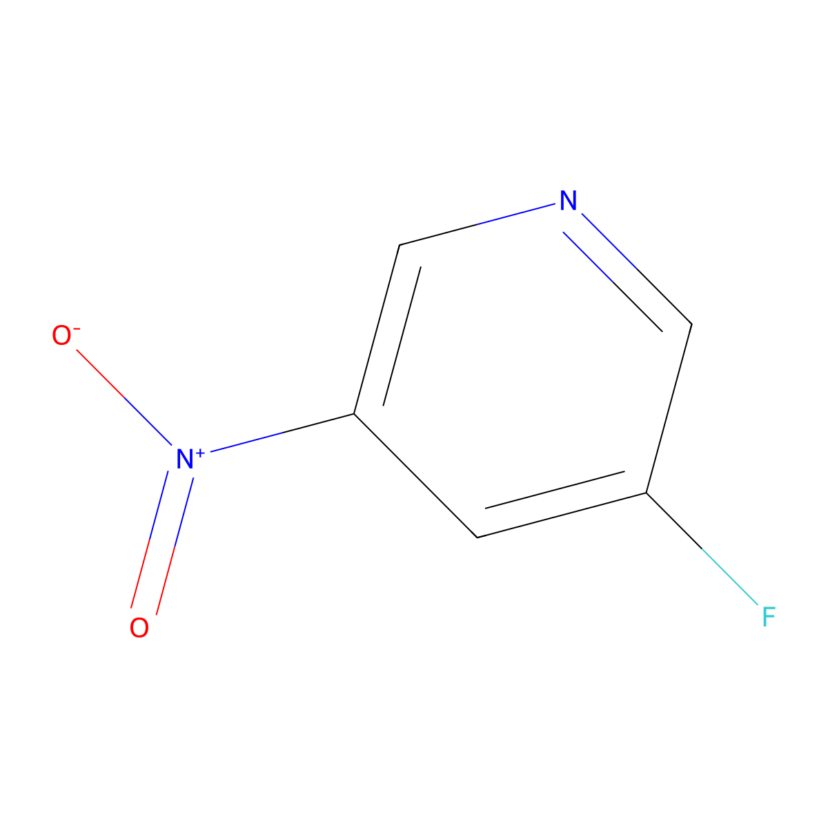 3-Fluoro-5-nitropyridine molecular structure, CAS 1060804-39-8