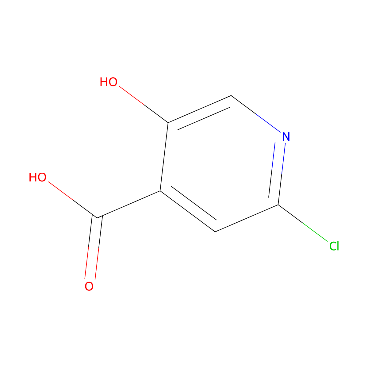2-Chloro-5-hydroxypyridine-4-carboxylic acid molecular structure, CAS 1060804-57-0