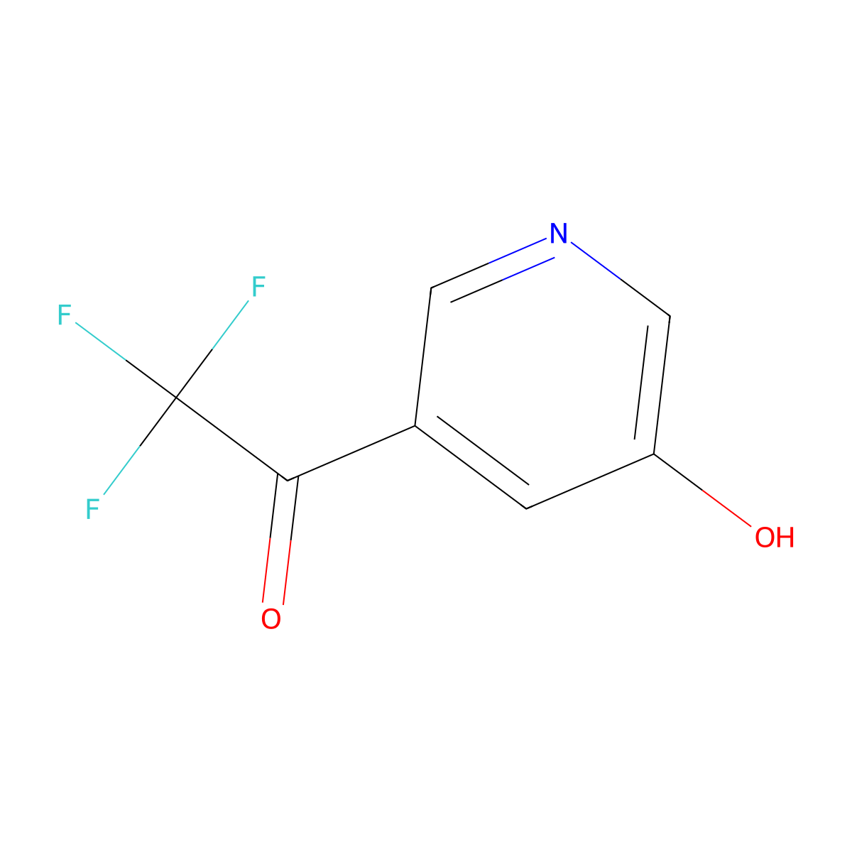 2,2,2-Trifluoro-1-(5-hydroxypyridin-3-YL)ethanone molecular structure, CAS 1060804-64-9