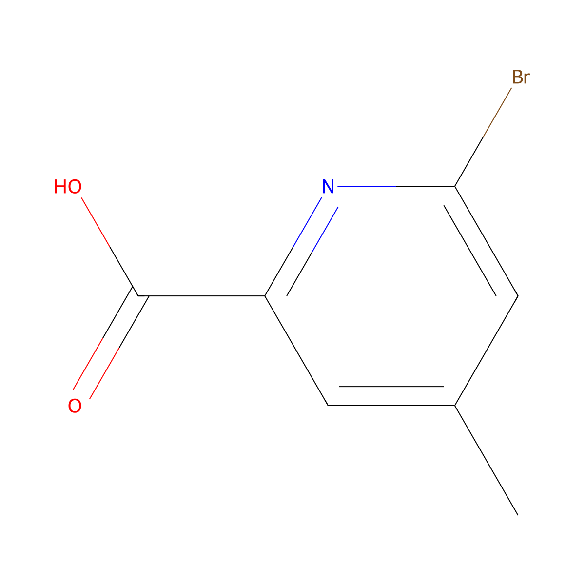 6-Bromo-4-methylpicolinic acid molecular structure, CAS 1060804-72-9