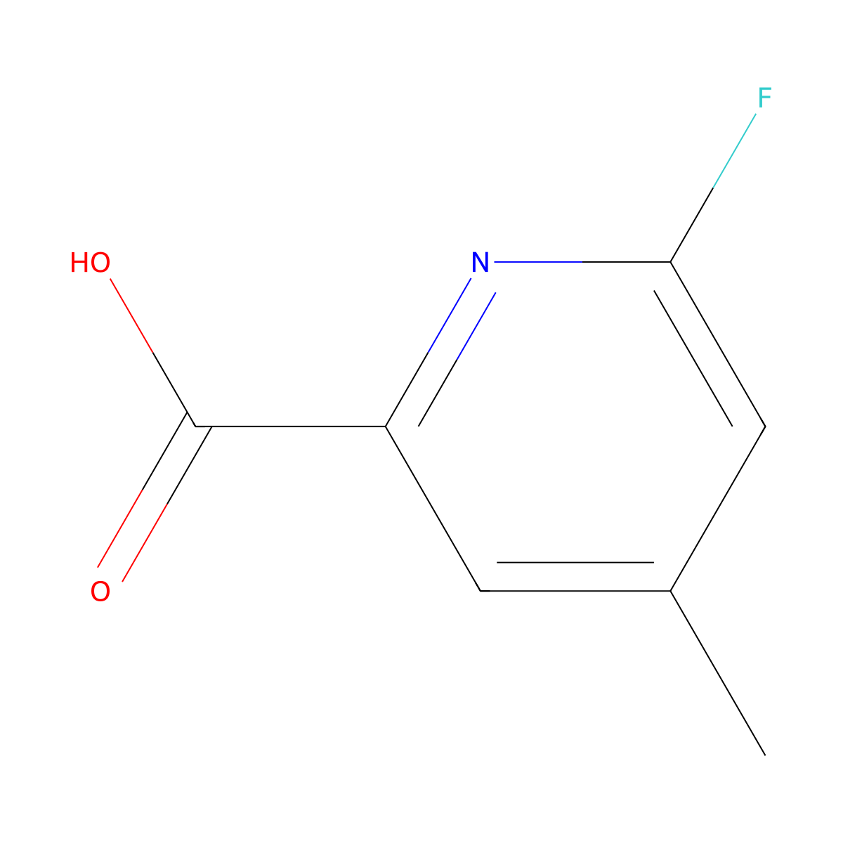6-Fluoro-4-methylpicolinic acid molecular structure, CAS 1060804-75-2
