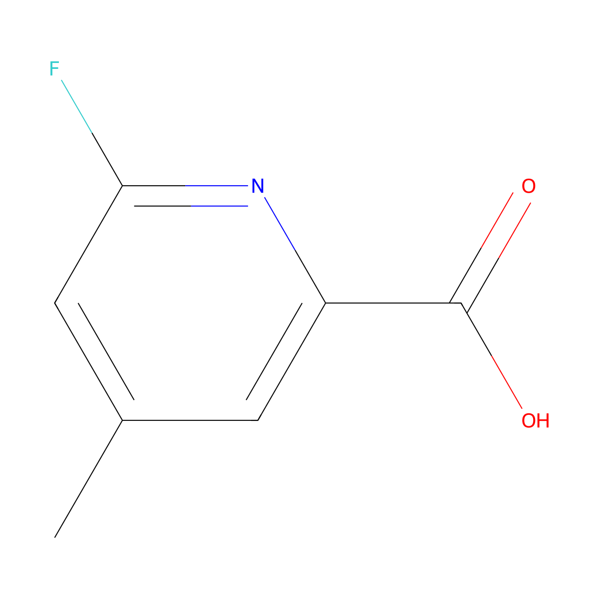 6-Fluoro-4-methylpicolinic acid molecular structure, CAS 1060804-75-2