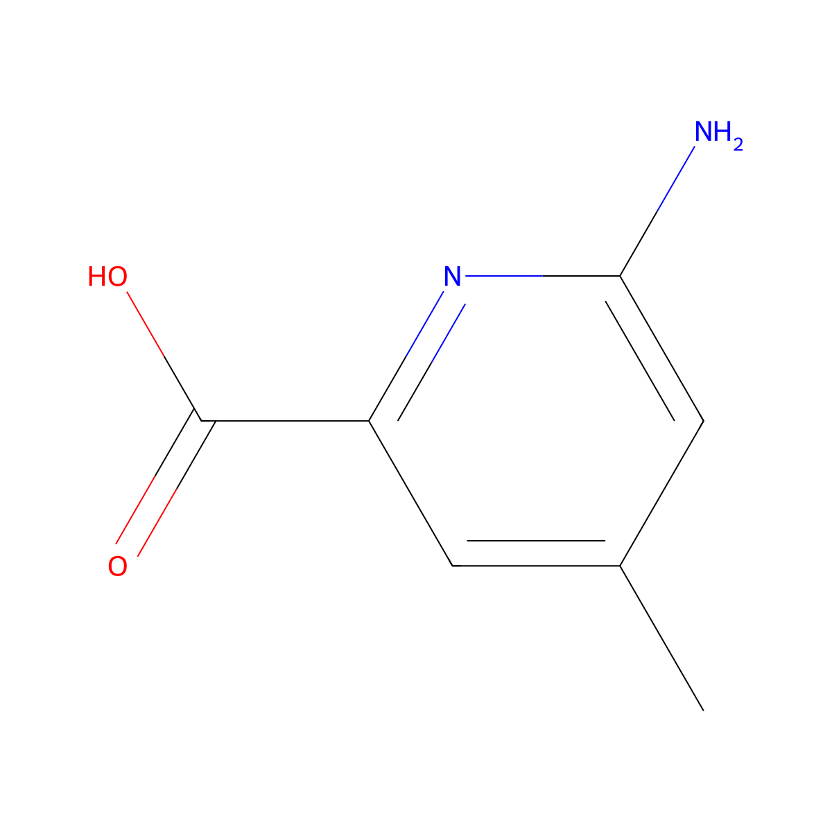 6-Amino-4-methylpicolinic acid molecular structure, CAS 1060804-80-9