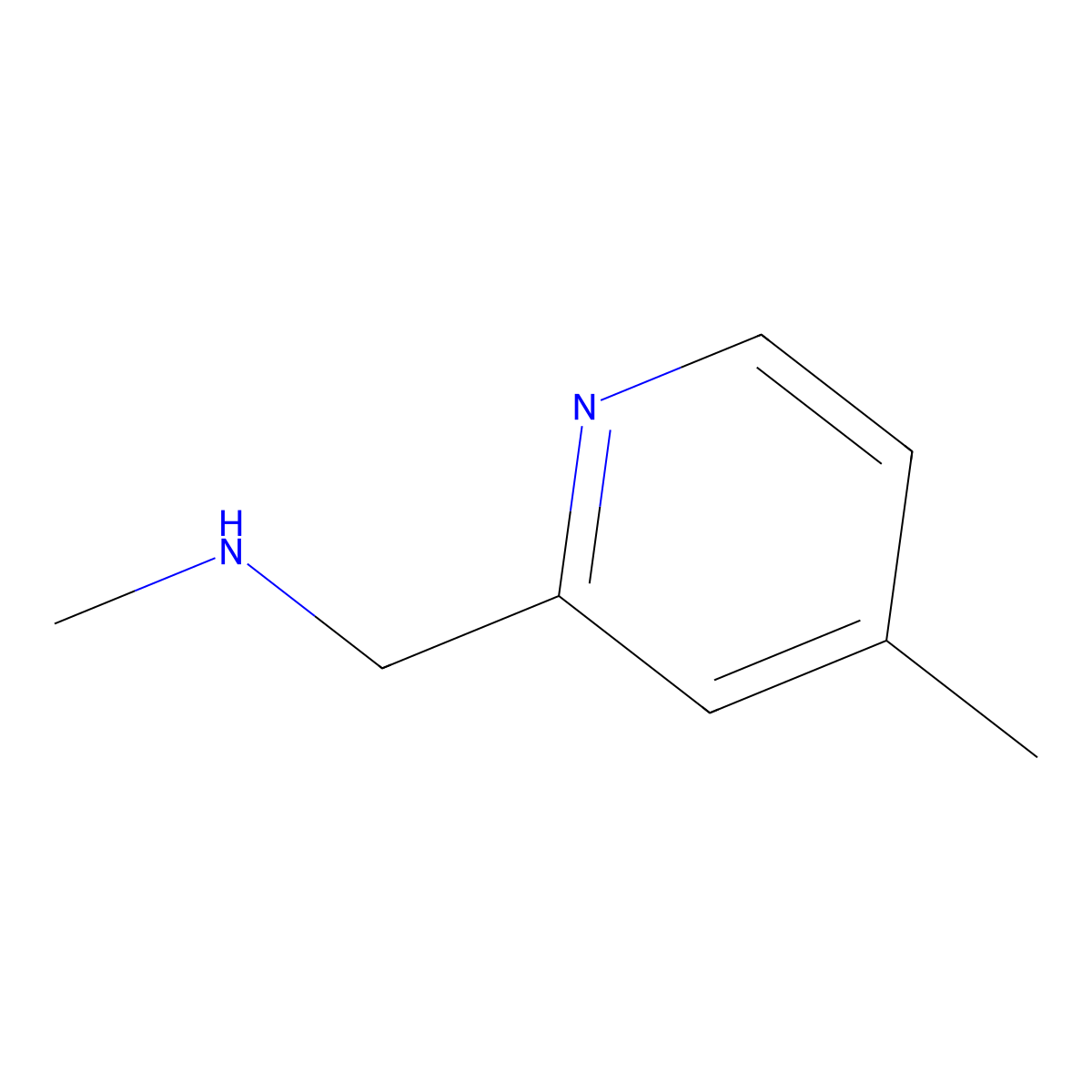N-Methyl-1-(4-methylpyridin-2-YL)methanamine molecular structure, CAS 1060804-82-1