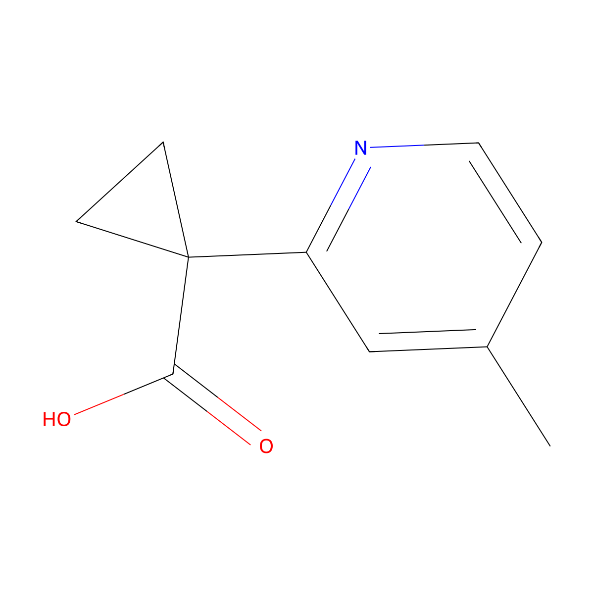 1-(4-Methylpyridin-2-YL)cyclopropane-1-carboxylic acid molecular structure, CAS 1060804-89-8