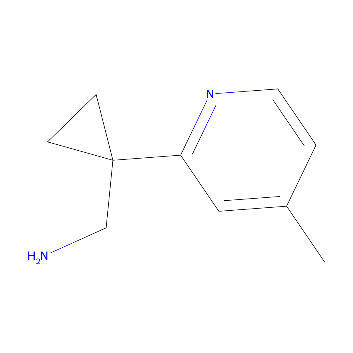 [1-(4-Methylpyridin-2-yl)cyclopropyl]methanamine molecular structure, CAS 1060804-91-2