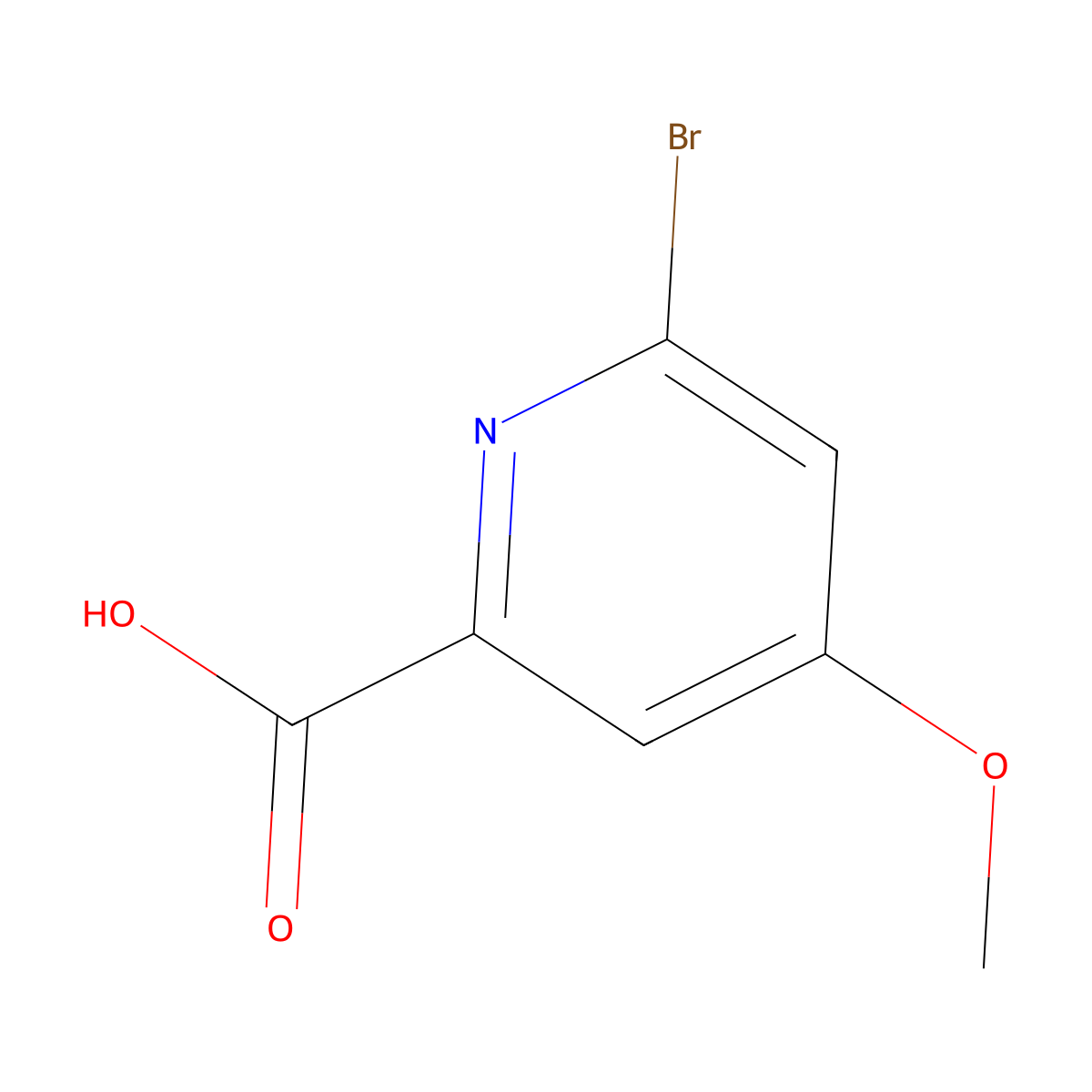 6-Bromo-4-methoxy-2-pyridinecarboxylic acid molecular structure, CAS 1060805-13-1