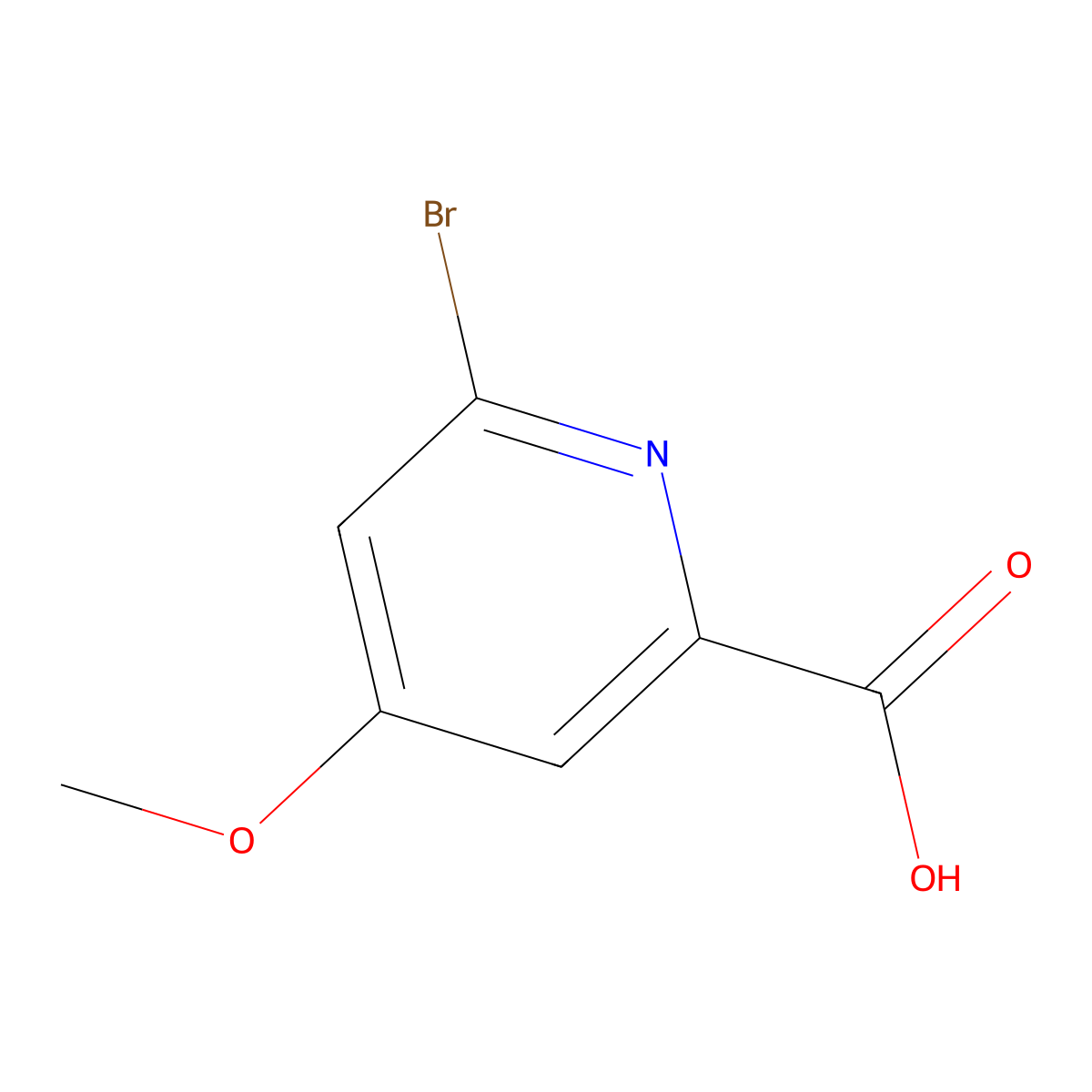 6-Bromo-4-methoxy-2-pyridinecarboxylic acid molecular structure, CAS 1060805-13-1