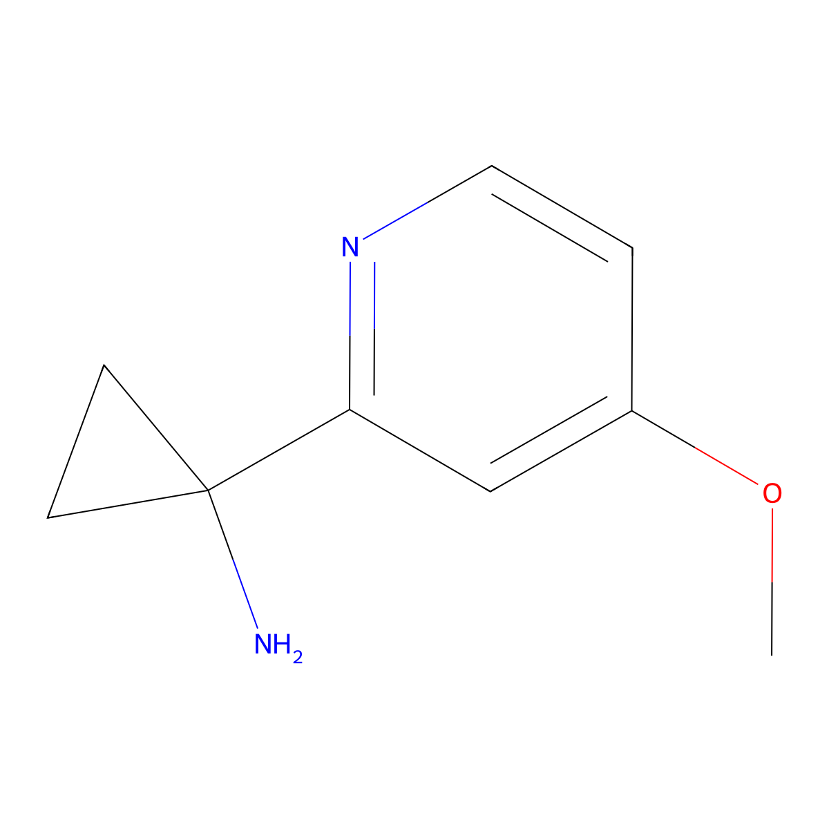 1-(4-Methoxypyridin-2-YL)cyclopropan-1-amine molecular structure, CAS 1060805-23-3