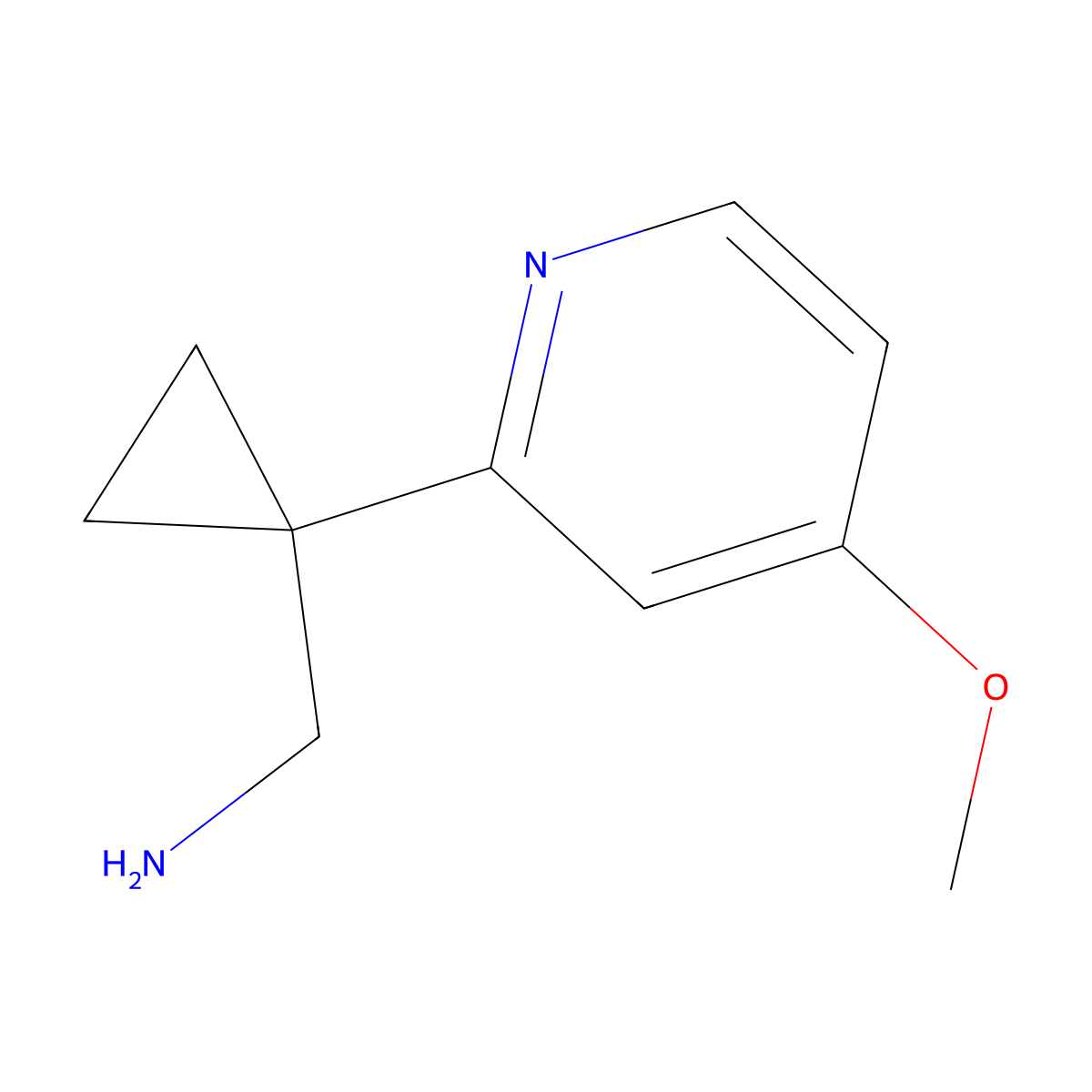 (1-(4-Methoxypyridin-2-YL)cyclopropyl)methanamine molecular structure, CAS 1060805-26-6
