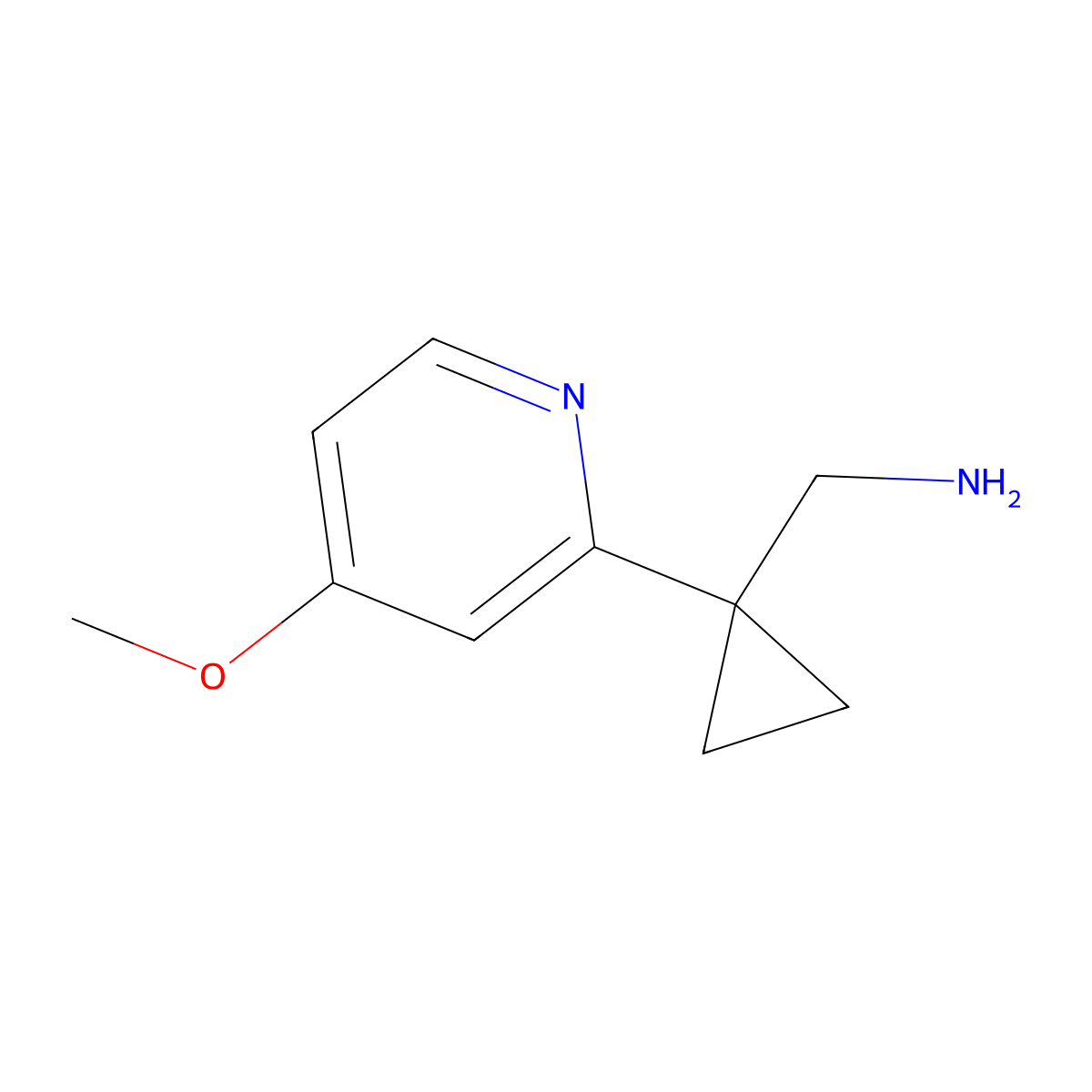 (1-(4-Methoxypyridin-2-YL)cyclopropyl)methanamine molecular structure, CAS 1060805-26-6