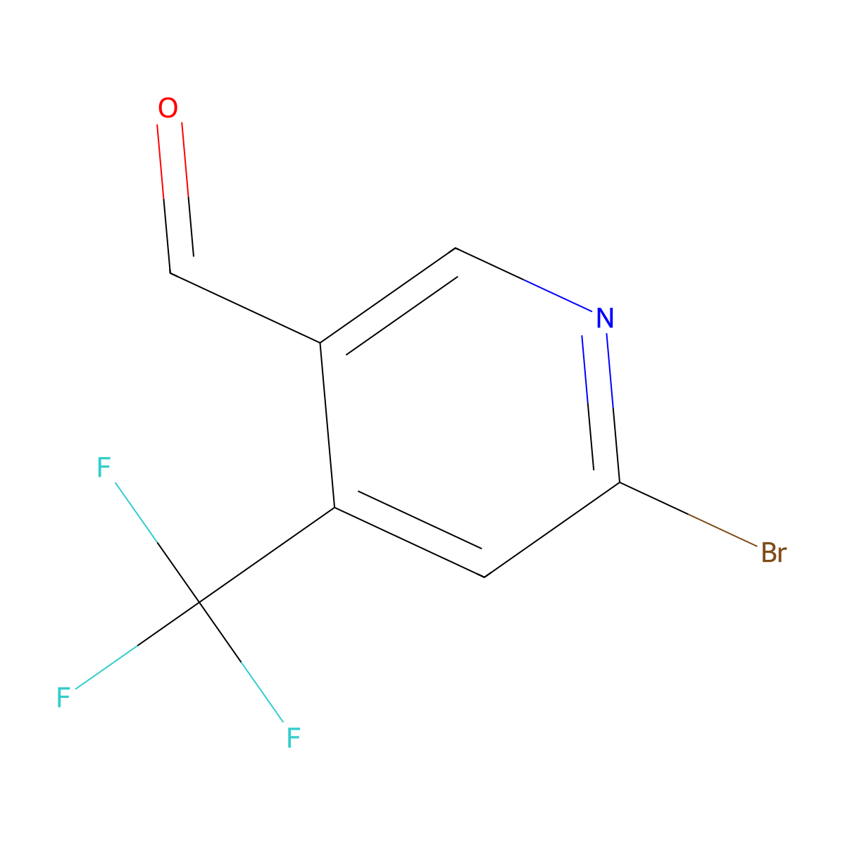 6-Bromo-4-(trifluoromethyl)nicotinaldehyde molecular structure, CAS 1060805-48-2