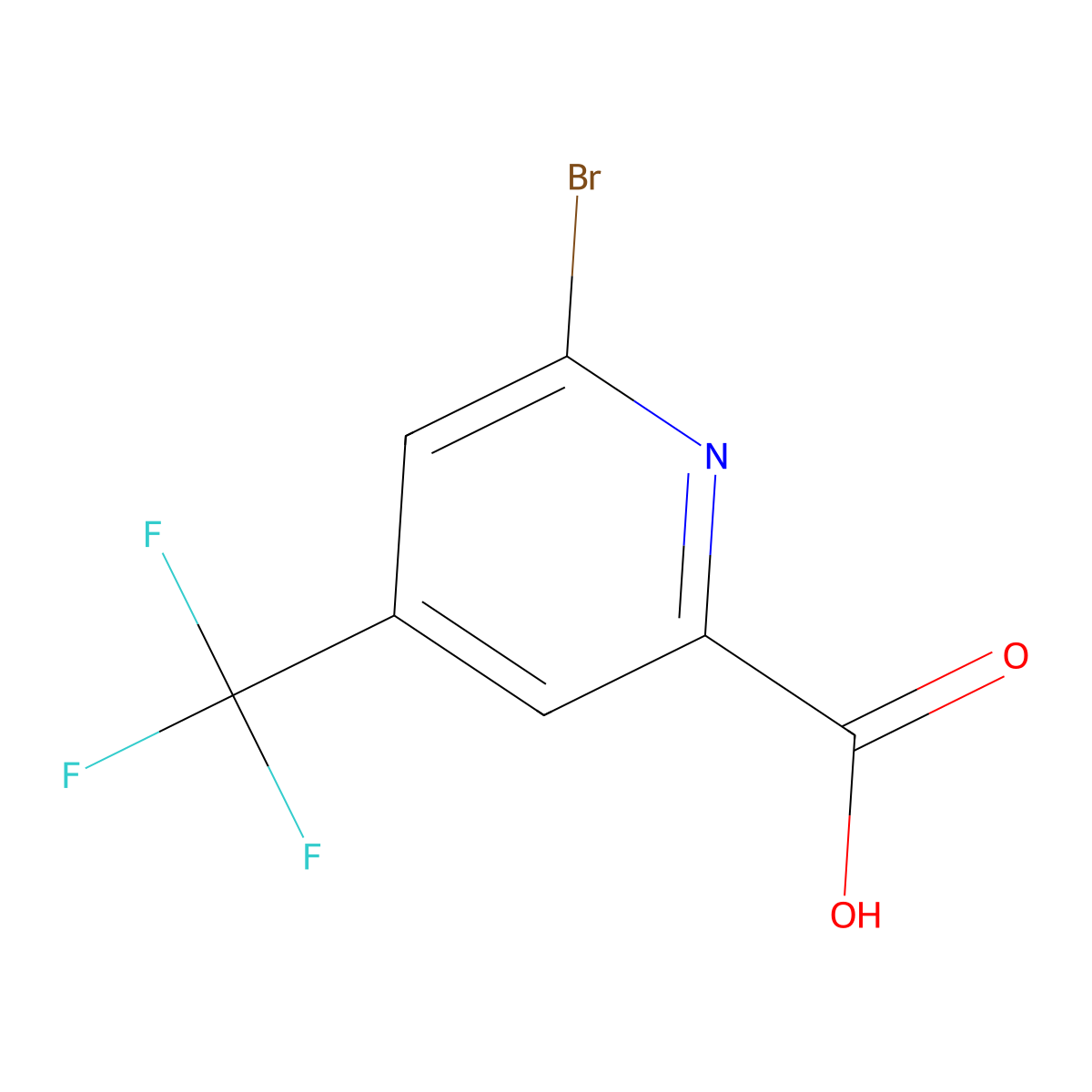 6-Bromo-4-(trifluoromethyl)pyridine-2-carboxylic acid molecular structure, CAS 1060805-49-3