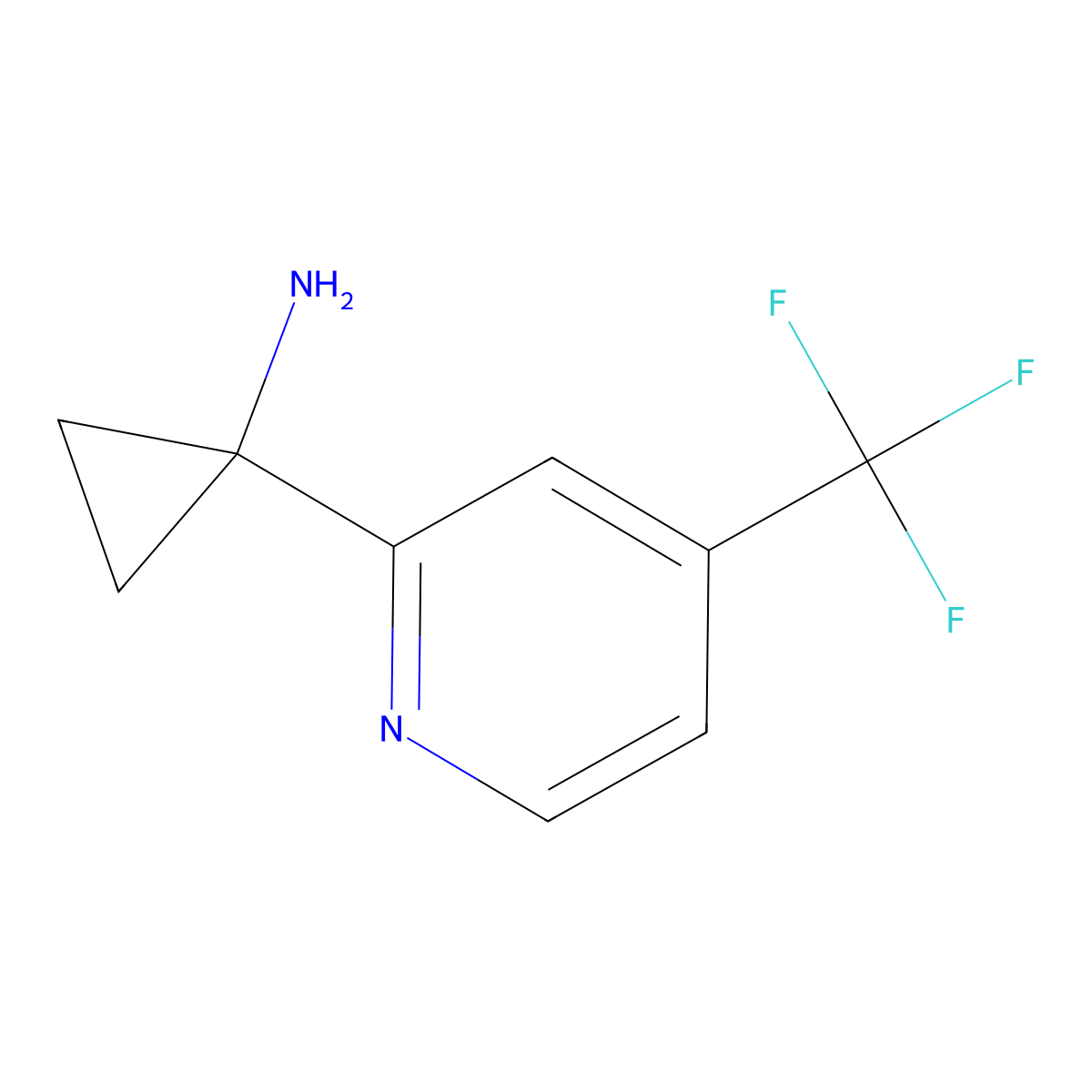 1-(4-(Trifluoromethyl)pyridin-2-yl)cyclopropan-1-amine molecular structure, CAS 1060805-56-2