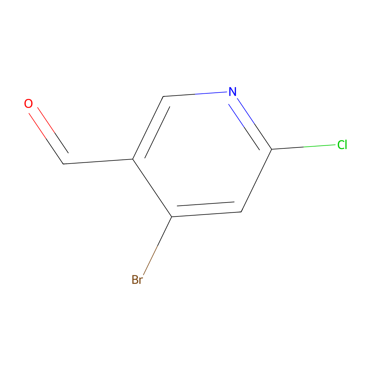 4-Bromo-6-chloropyridine-3-carbaldehyde molecular structure, CAS 1060805-64-2