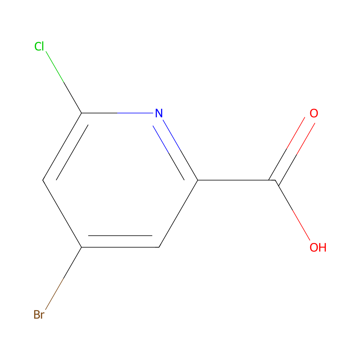 4-Bromo-6-chloropyridine-2-carboxylic acid molecular structure, CAS 1060805-66-4
