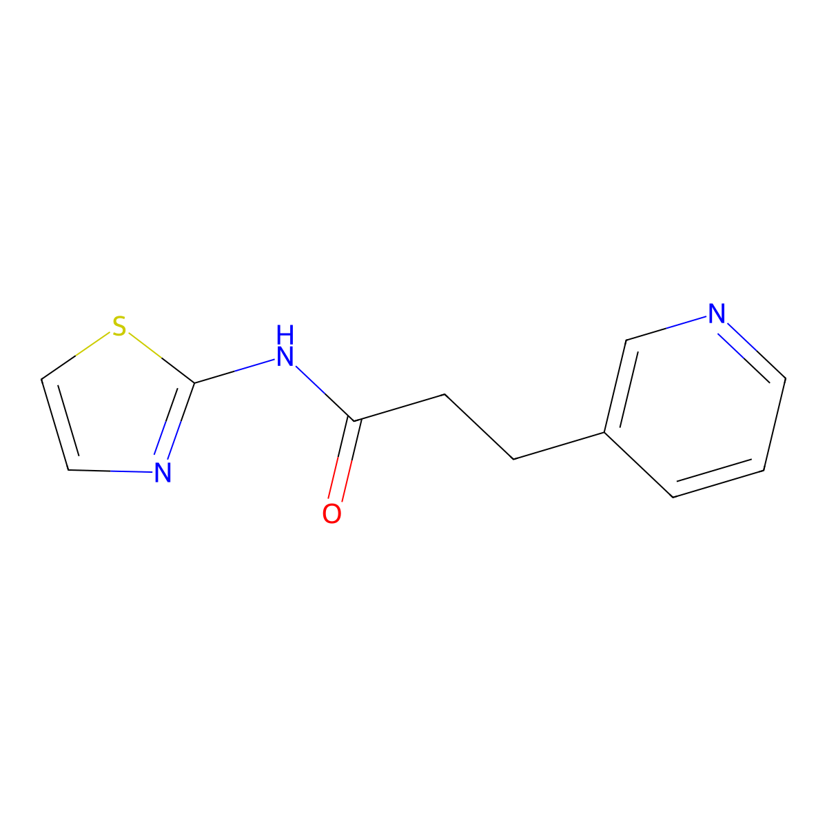 N-2-Thiazolyl-3-pyridinepropanamide molecular structure, CAS 1060805-67-5