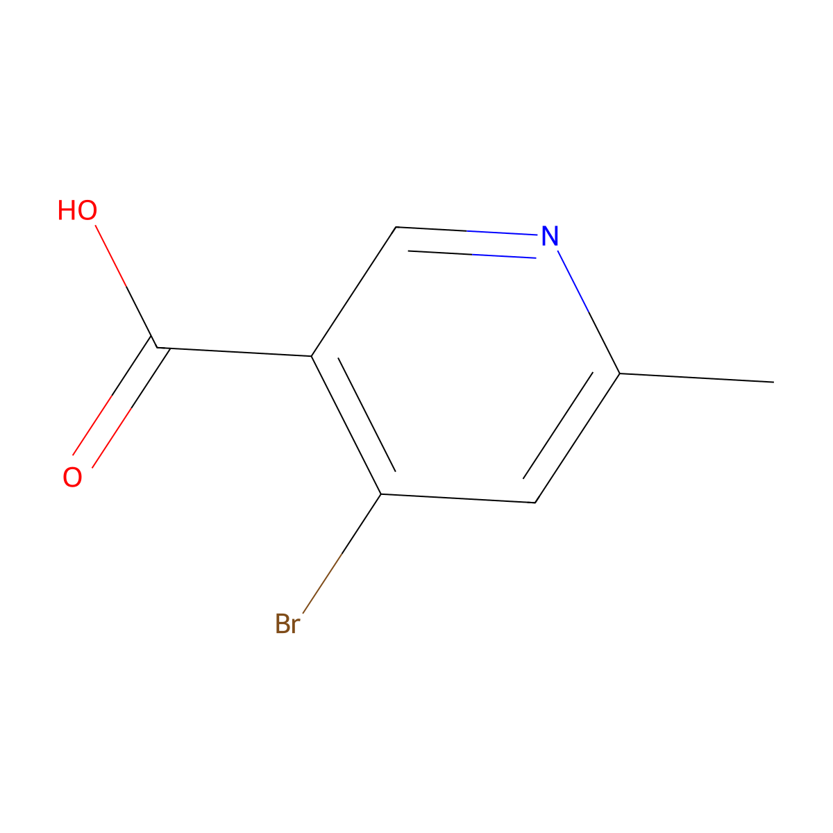 4-Bromo-6-methylpyridine-3-carboxylic acid molecular structure, CAS 1060805-96-0