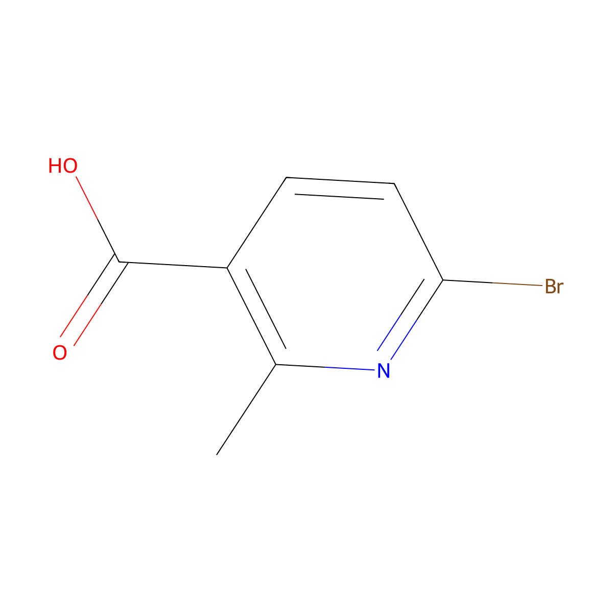 6-Bromo-2-methylpyridine-3-carboxylic acid molecular structure, CAS 1060805-97-1