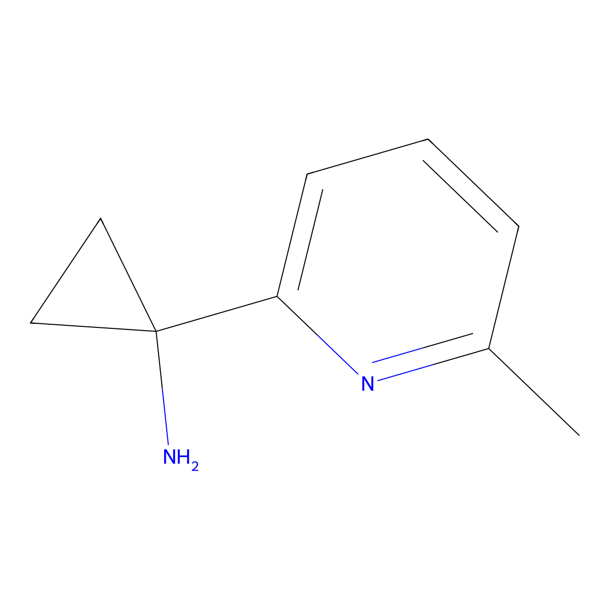 1-(6-Methylpyridin-2-YL)cyclopropan-1-amine molecular structure, CAS 1060806-09-8
