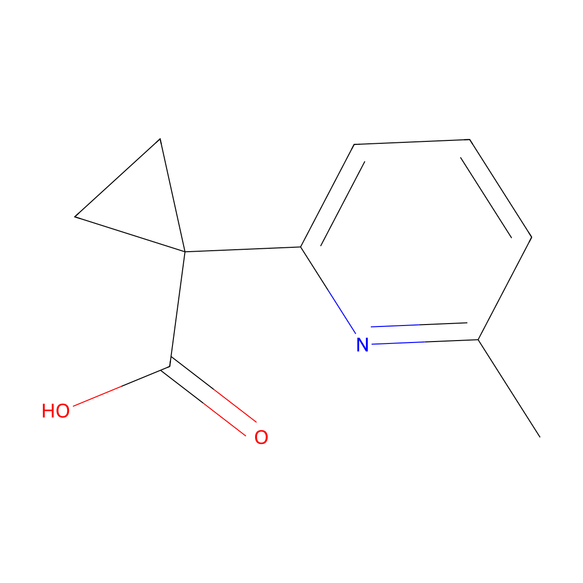 1-(6-Methylpyridin-2-yl)cyclopropanecarboxylic acid molecular structure, CAS 1060806-13-4