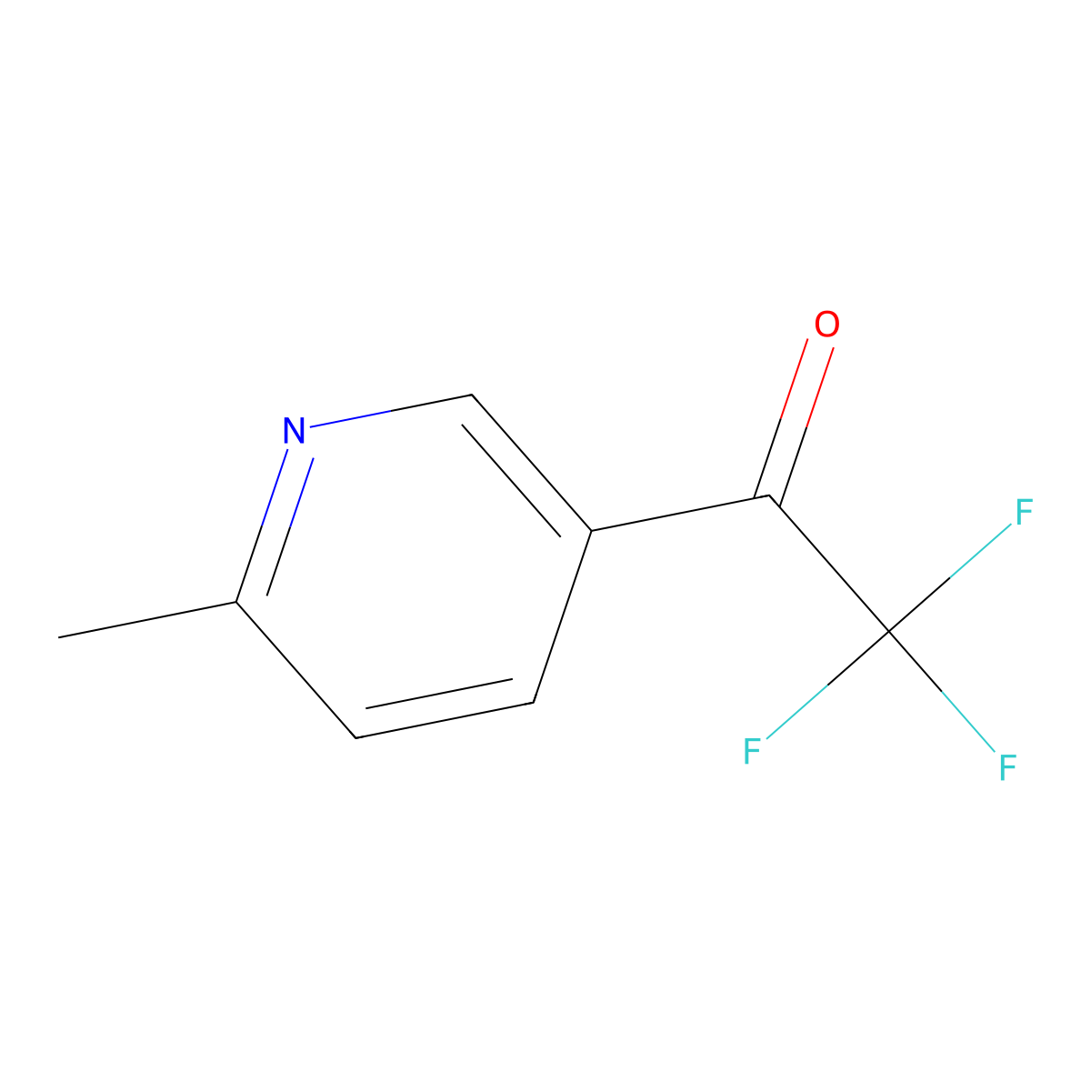 2,2,2-Trifluoro-1-(6-methyl-3-pyridinyl)ethanone molecular structure, CAS 1060806-27-0