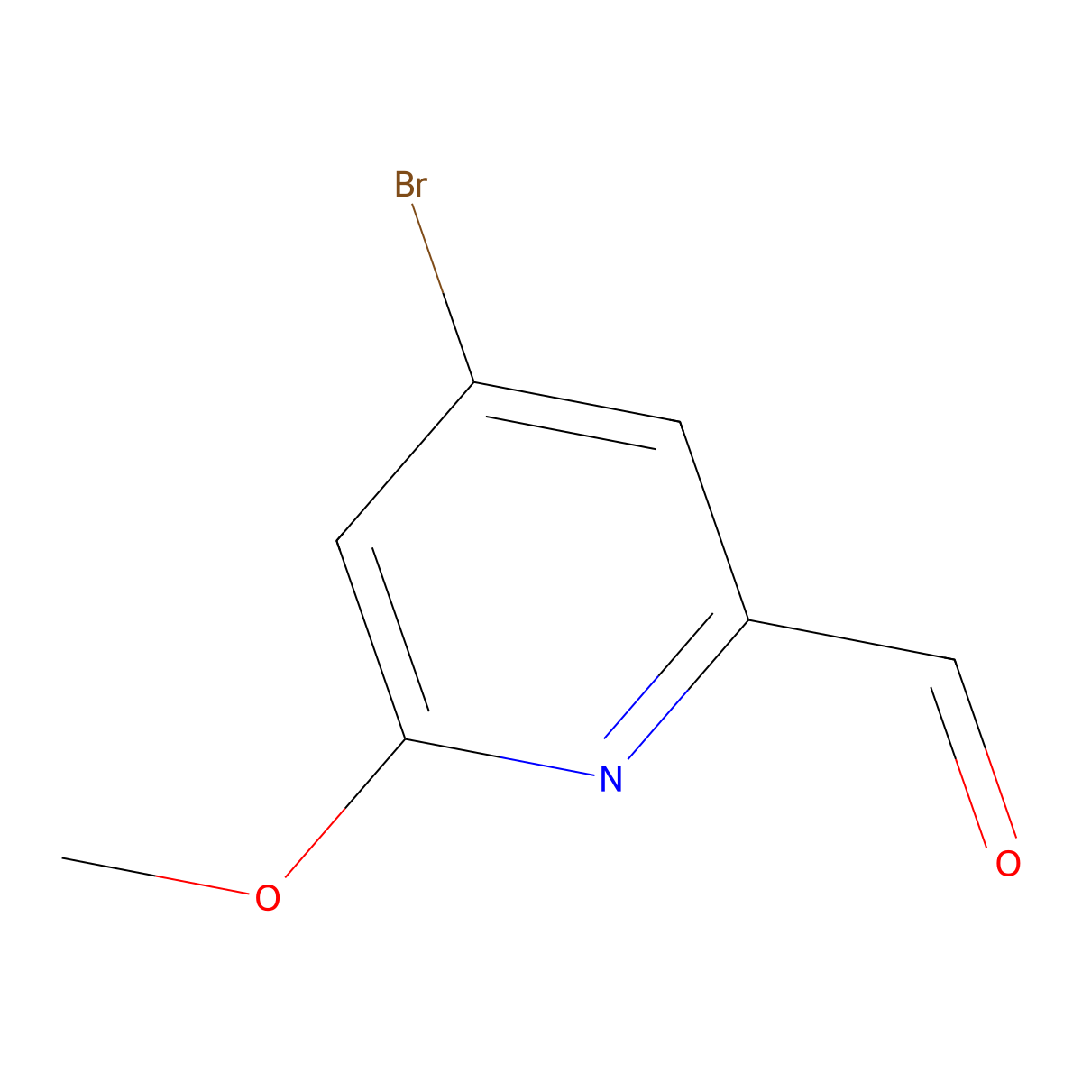 4-Bromo-6-methoxypicolinaldehyde molecular structure, CAS 1060806-52-1