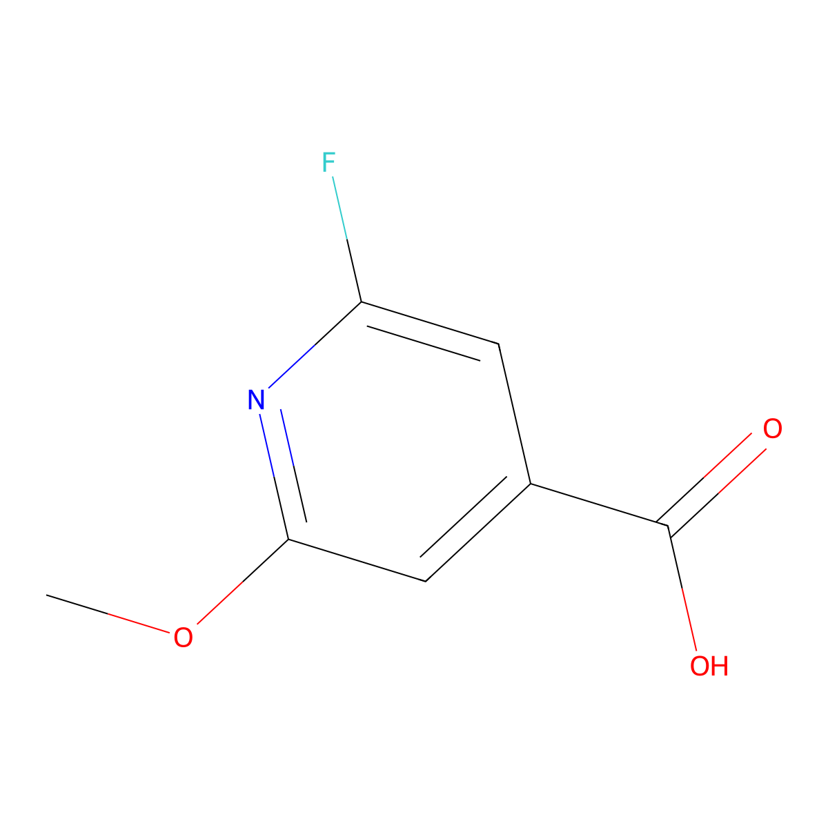 2-Fluoro-6-methoxy-4-pyridinecarboxylic acid molecular structure, CAS 1060806-66-7