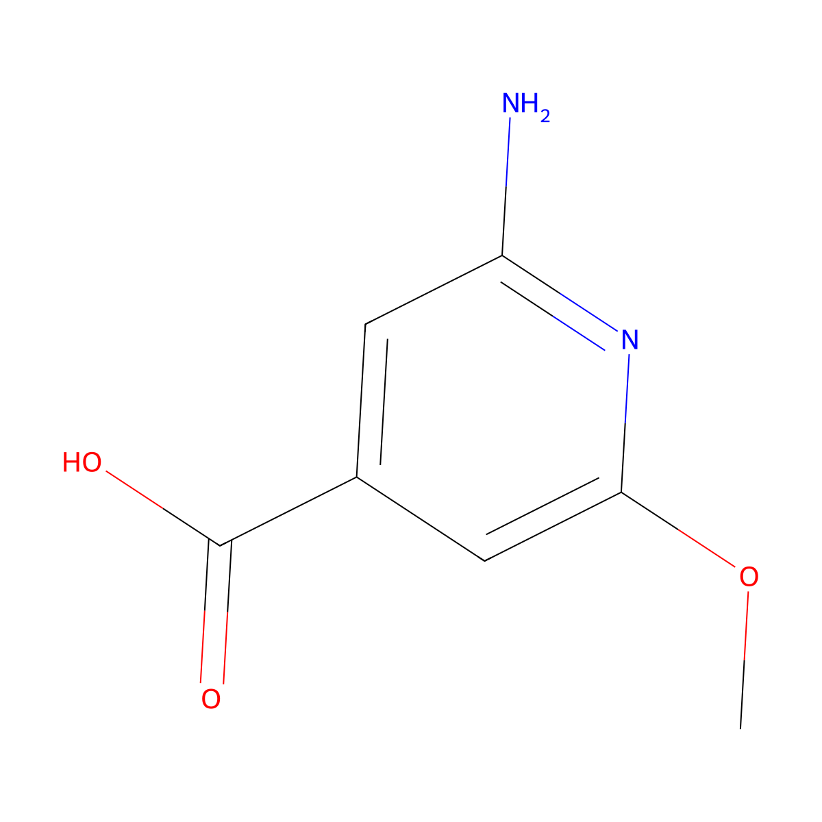 2-Amino-6-methoxyisonicotinic acid molecular structure, CAS 1060806-74-7