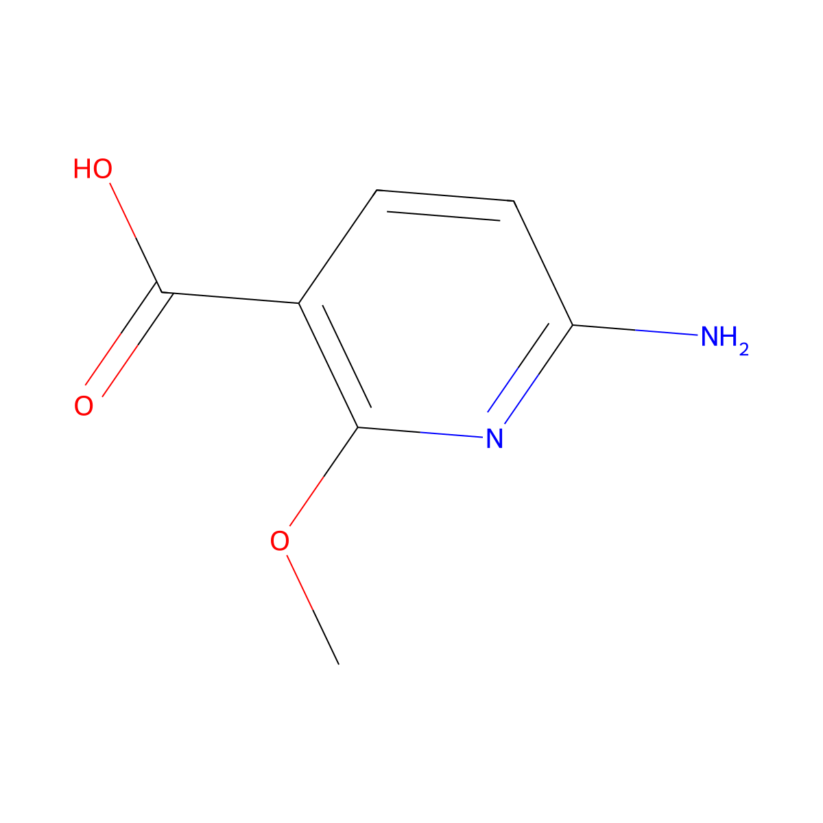 6-Amino-2-methoxynicotinic Acid molecular structure, CAS 1060806-77-0