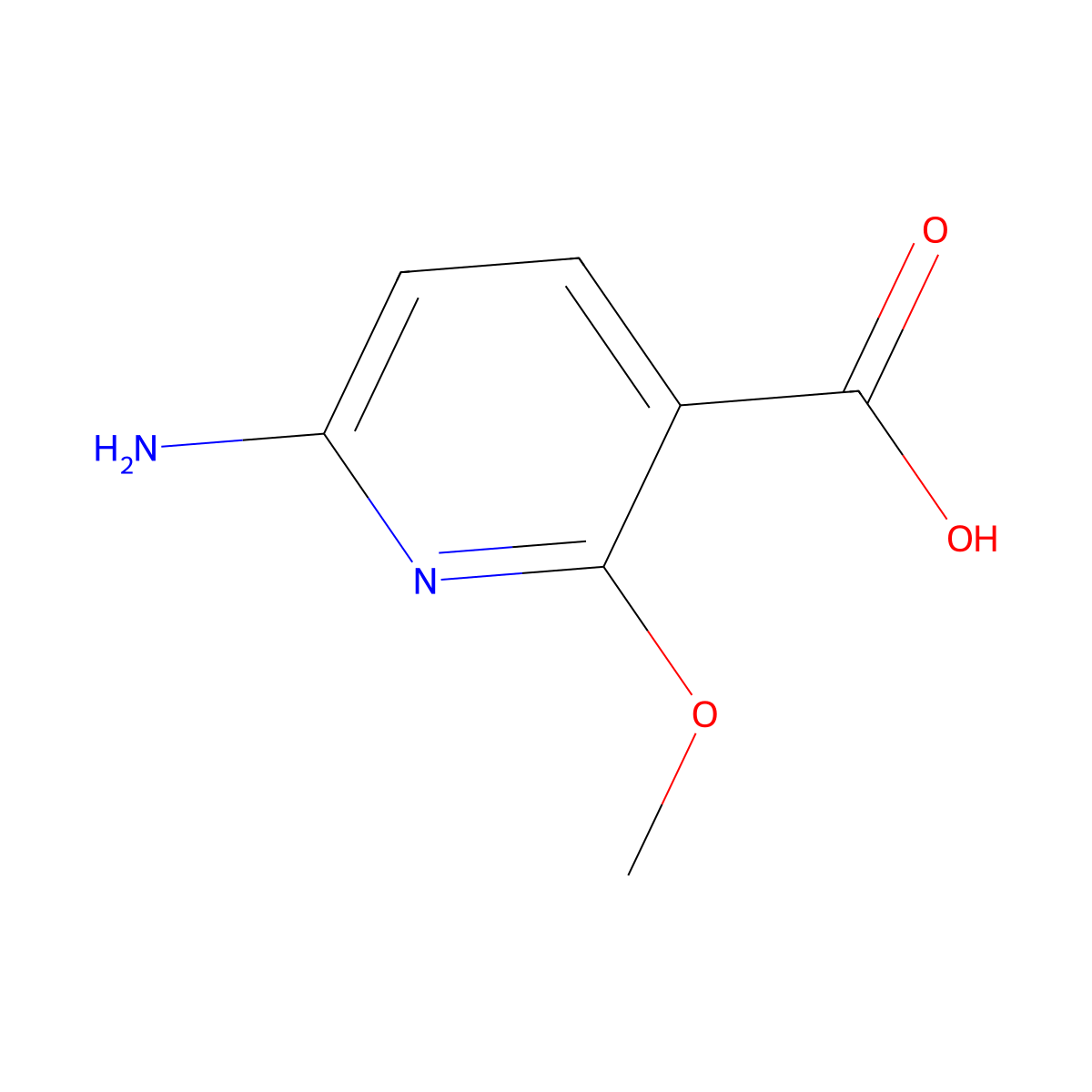 6-Amino-2-methoxynicotinic Acid molecular structure, CAS 1060806-77-0