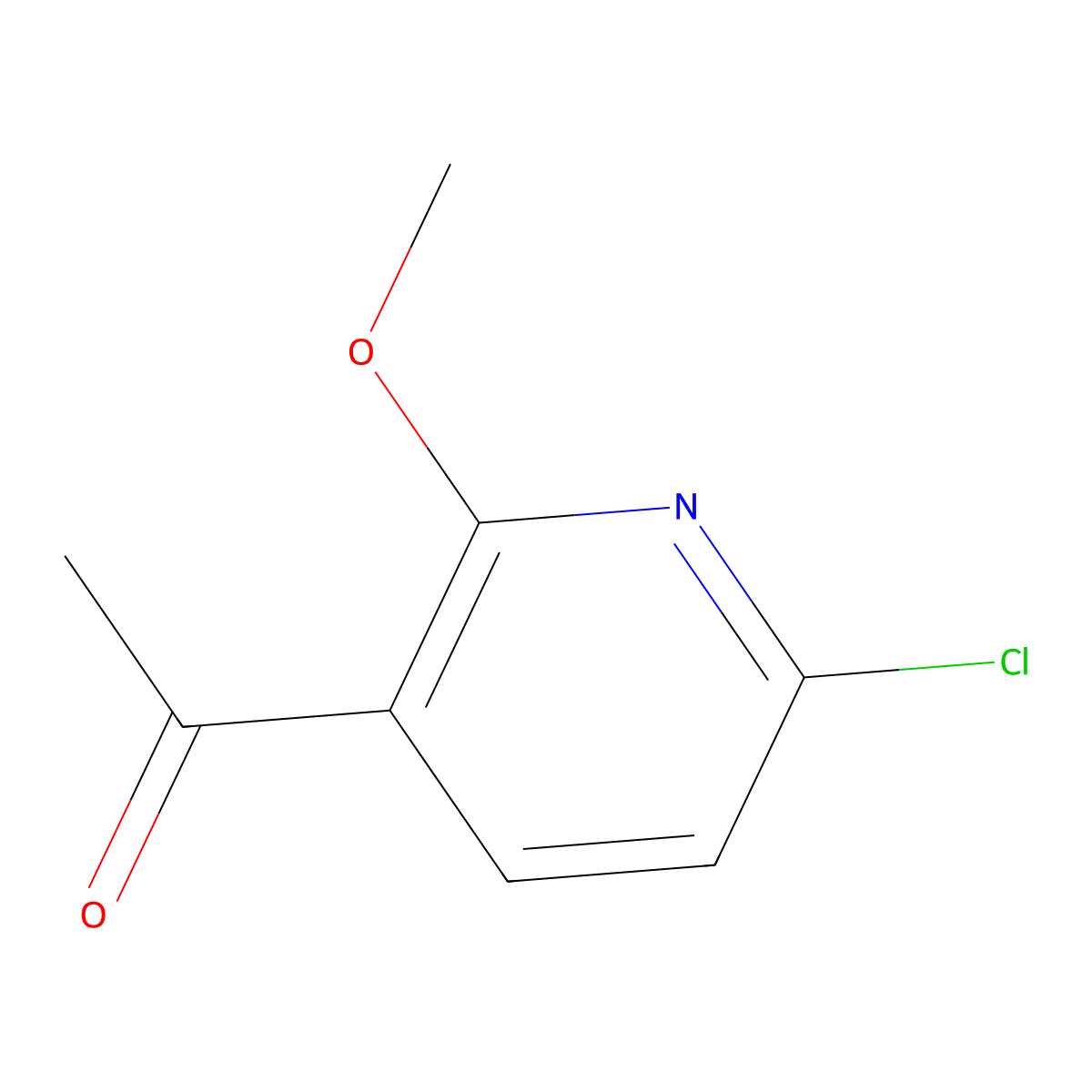 1-(6-Chloro-2-methoxypyridin-3-yl)ethan-1-one molecular structure, CAS 1060806-87-2