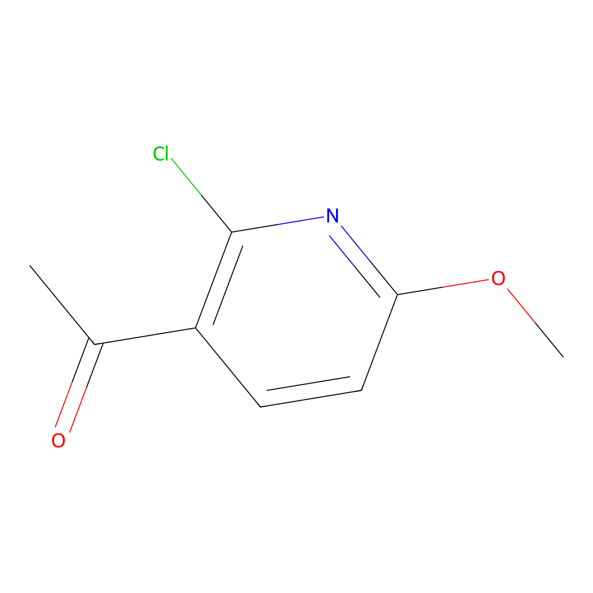 1-(2-Chloro-6-methoxypyridin-3-YL)ethanone molecular structure, CAS 1060806-91-8