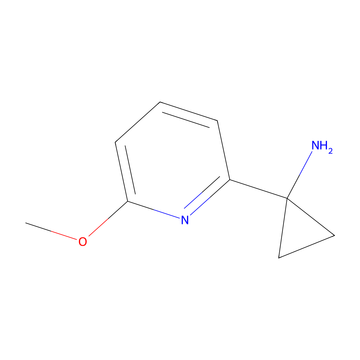 1-(6-Methoxypyridin-2-YL)cyclopropan-1-amine molecular structure, CAS 1060806-97-4