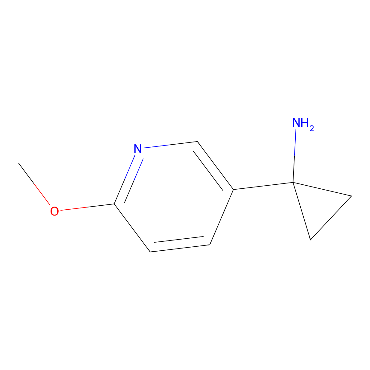 1-(6-Methoxypyridin-3-yl)cyclopropanamine molecular structure, CAS 1060806-98-5