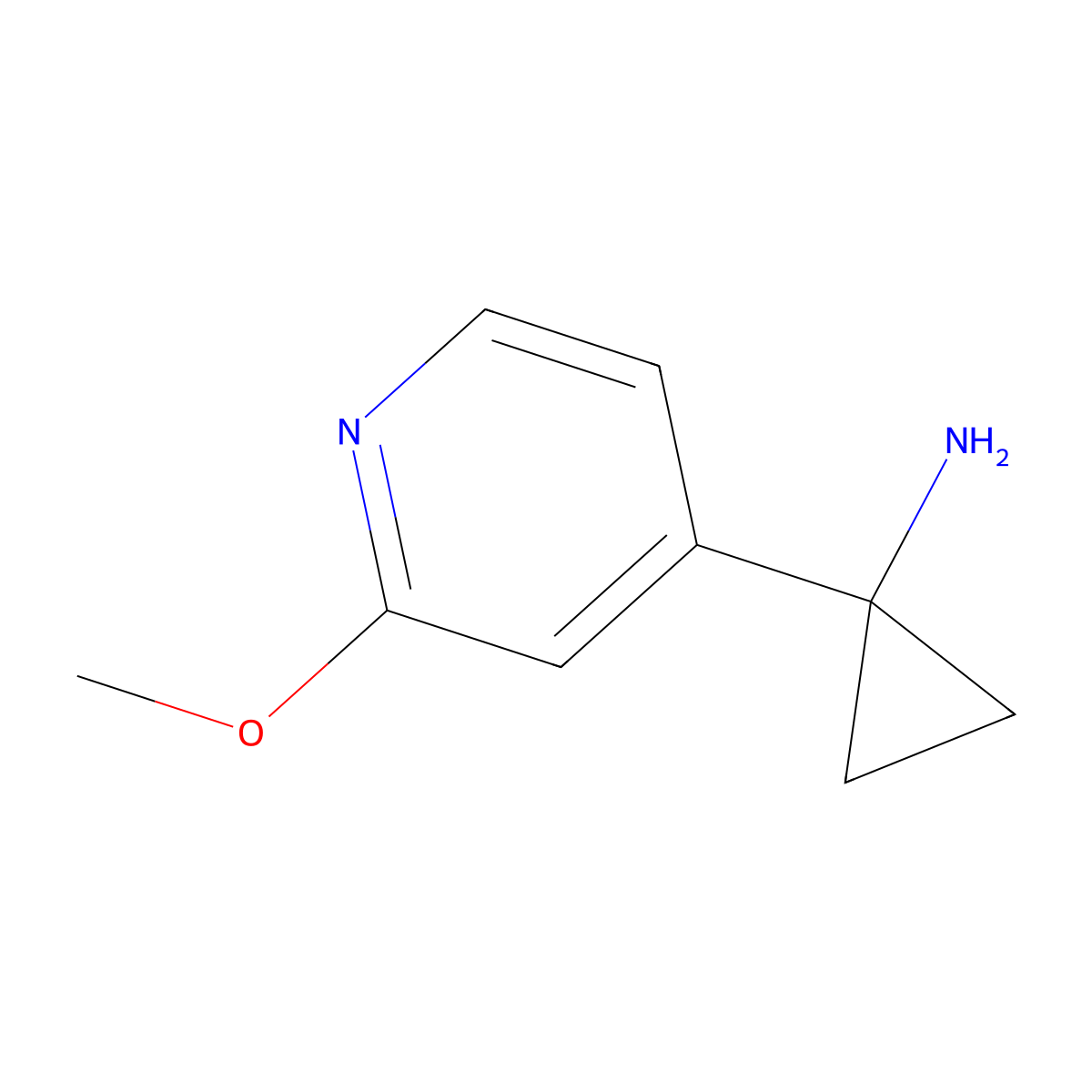 1-(2-Methoxypyridin-4-YL)cyclopropan-1-amine molecular structure, CAS 1060806-99-6