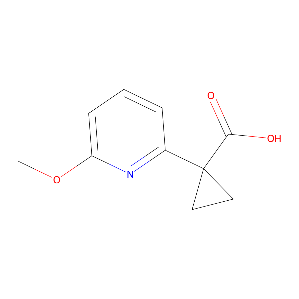 1-(6-Methoxypyridin-2-YL)cyclopropane-1-carboxylic acid molecular structure, CAS 1060807-01-3