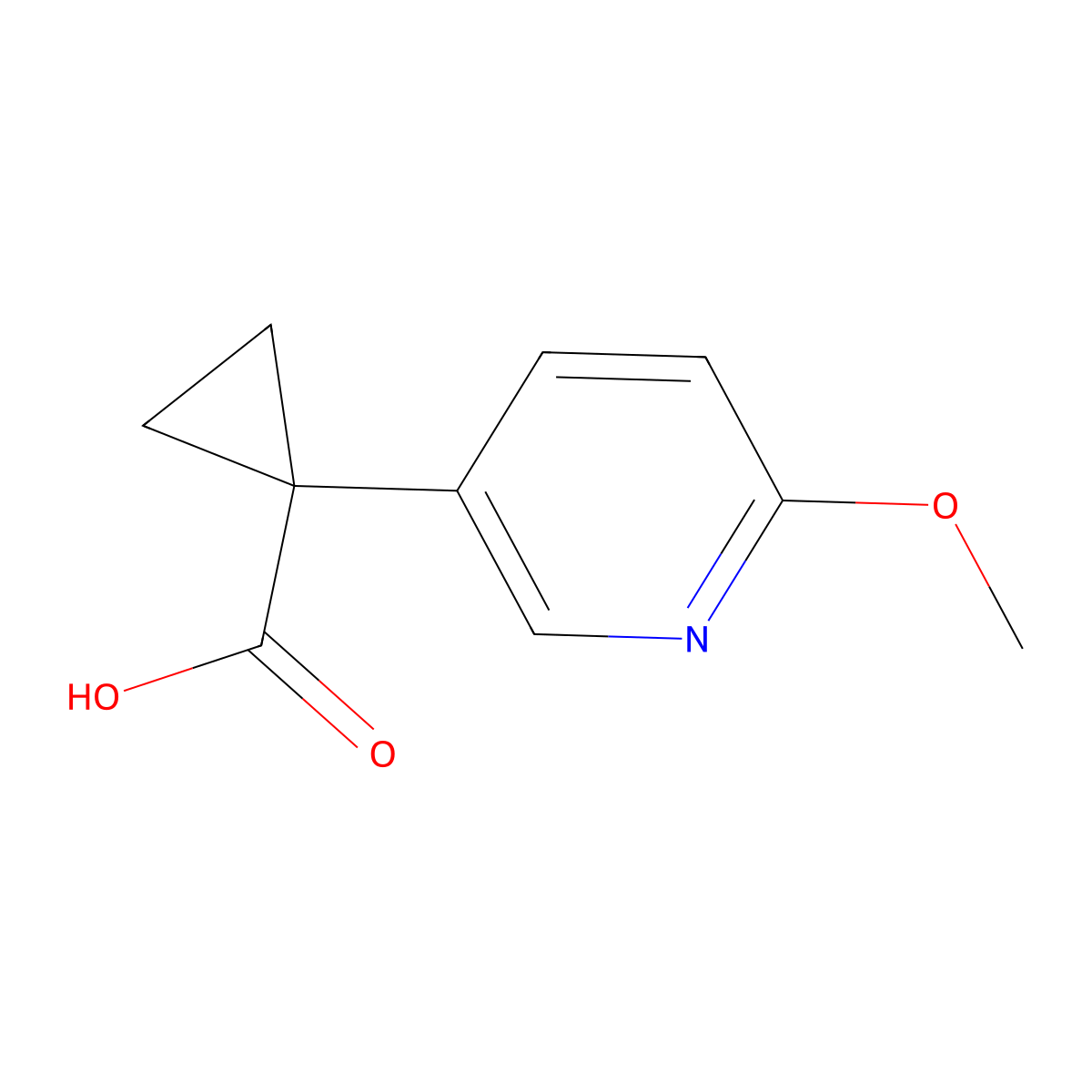 1-(6-Methoxypyridin-3-YL)cyclopropanecarboxylic acid molecular structure, CAS 1060807-02-4