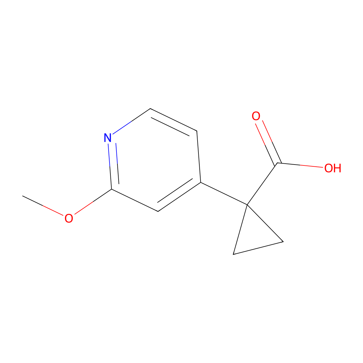 1-(2-Methoxypyridin-4-YL)cyclopropanecarboxylic acid molecular structure, CAS 1060807-03-5