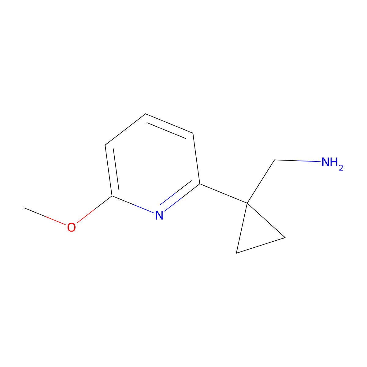 (1-(6-Methoxypyridin-2-YL)cyclopropyl)methanamine molecular structure, CAS 1060807-05-7