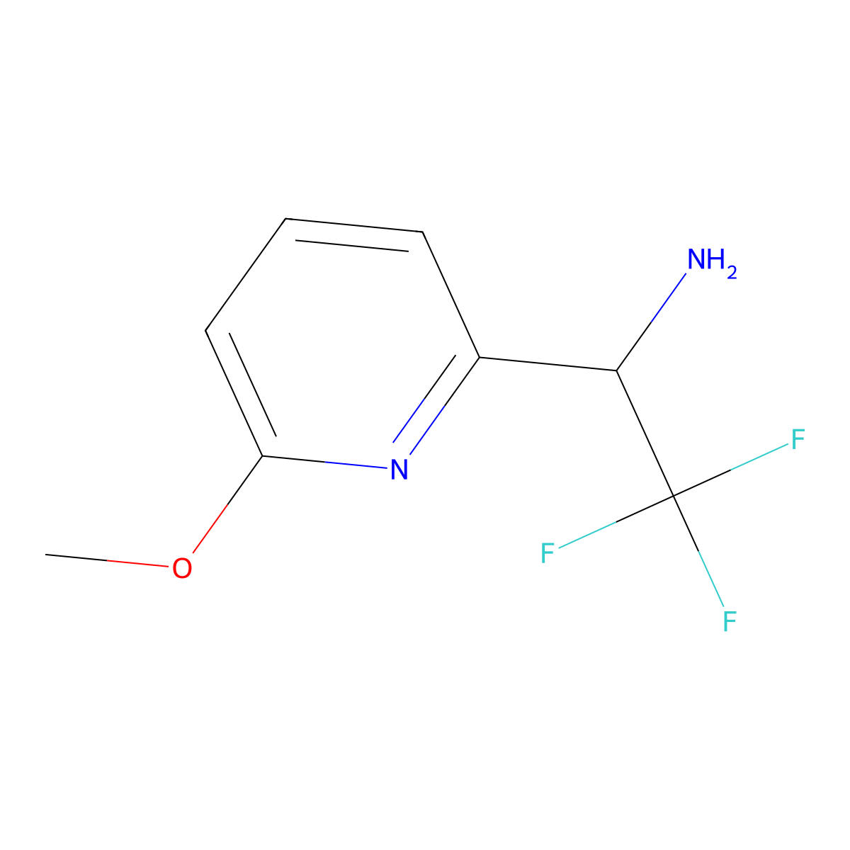 2,2,2-Trifluoro-1-(6-methoxypyridin-2-yl)ethanamine molecular structure, CAS 1060807-19-3