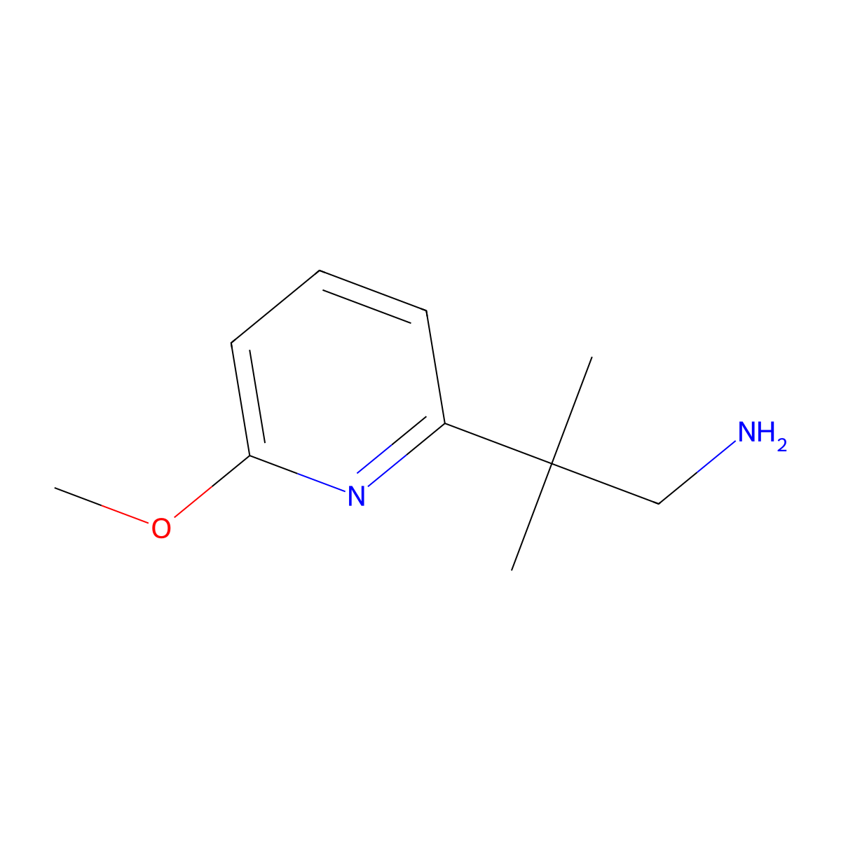 2-(6-Methoxypyridin-2-YL)-2-methylpropan-1-amine molecular structure, CAS 1060807-30-8