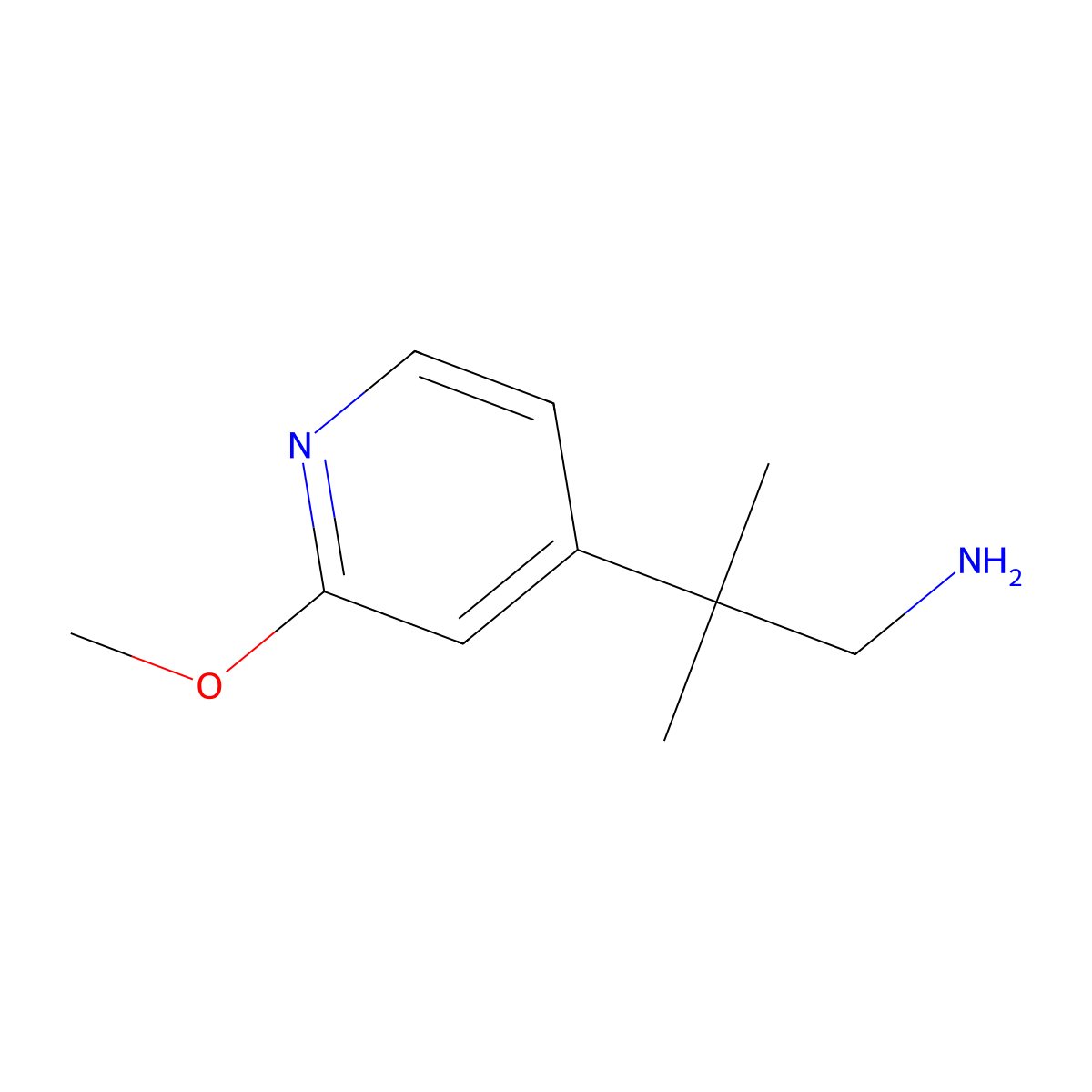 2-(2-Methoxypyridin-4-YL)-2-methylpropan-1-amine molecular structure, CAS 1060807-35-3