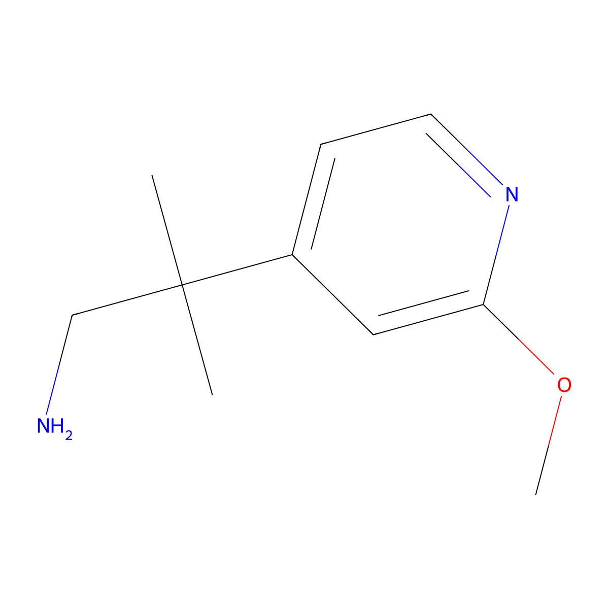 2-(2-Methoxypyridin-4-YL)-2-methylpropan-1-amine molecular structure, CAS 1060807-35-3